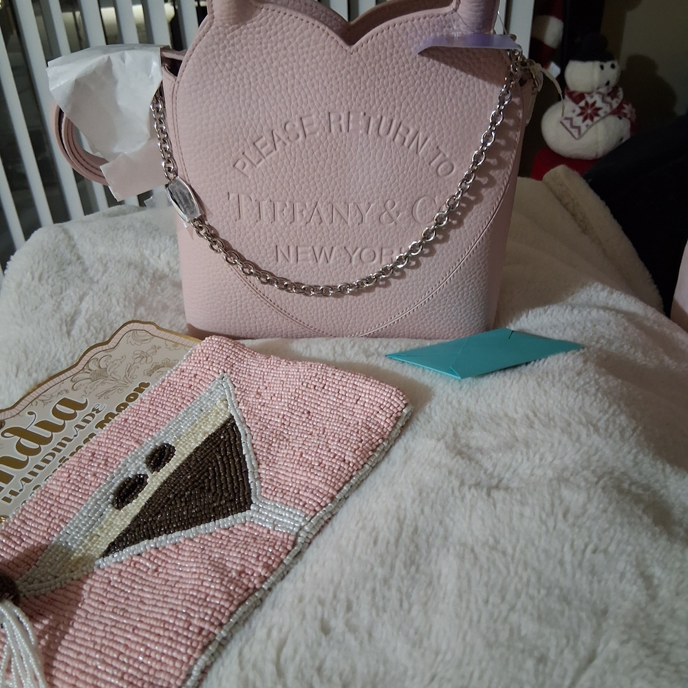 Tiffany & Co. Pink Leather Small Women's Tote Bag NWT - Picture 6 of 8